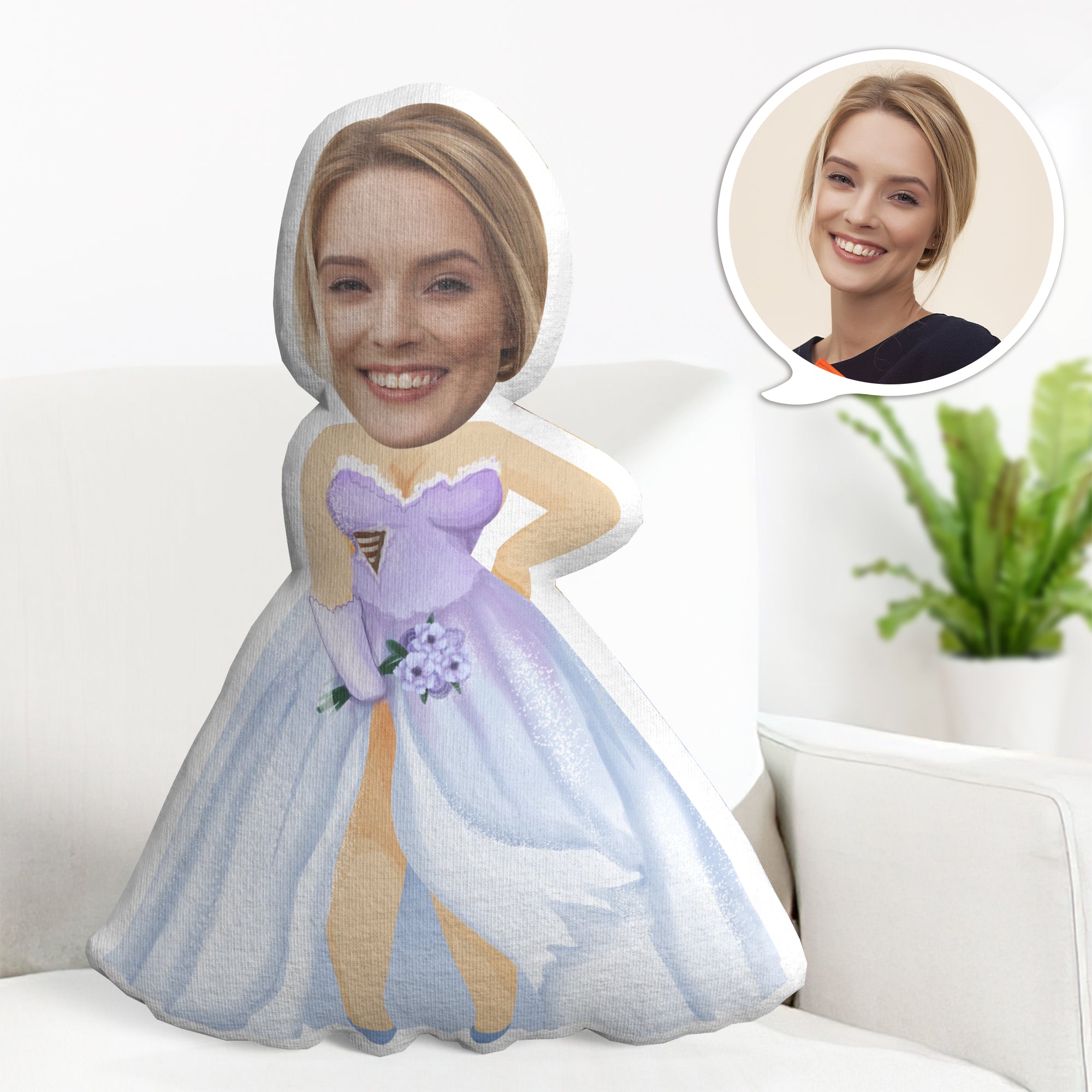 Custom Face Minime Throw Pillow Personalized Halloween Minime Throw Pillow Gifts - soufeelau