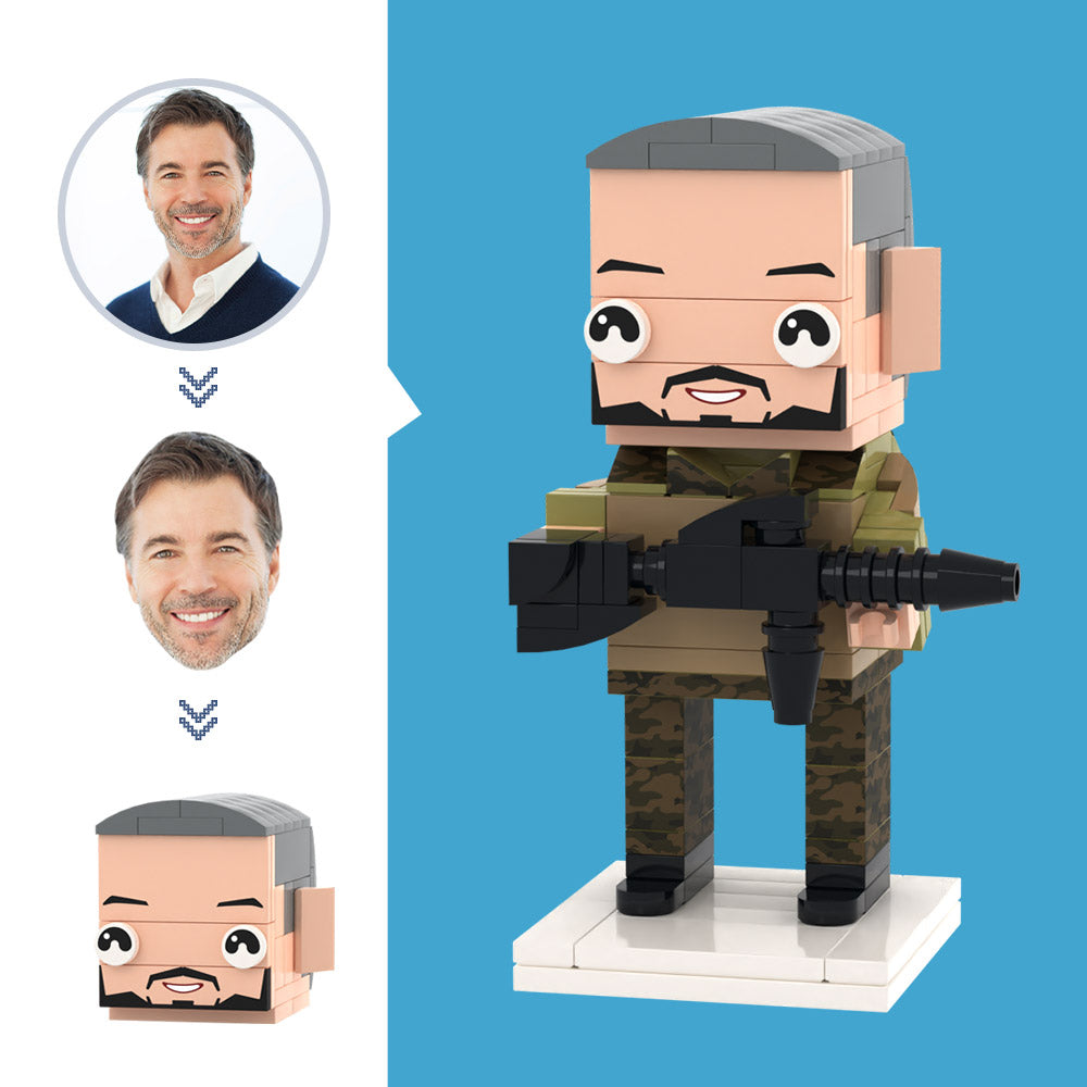 Customized Head Camouflage clothing Figures Small Particle Block Toy Customizable Brick Art Gifts - soufeelau