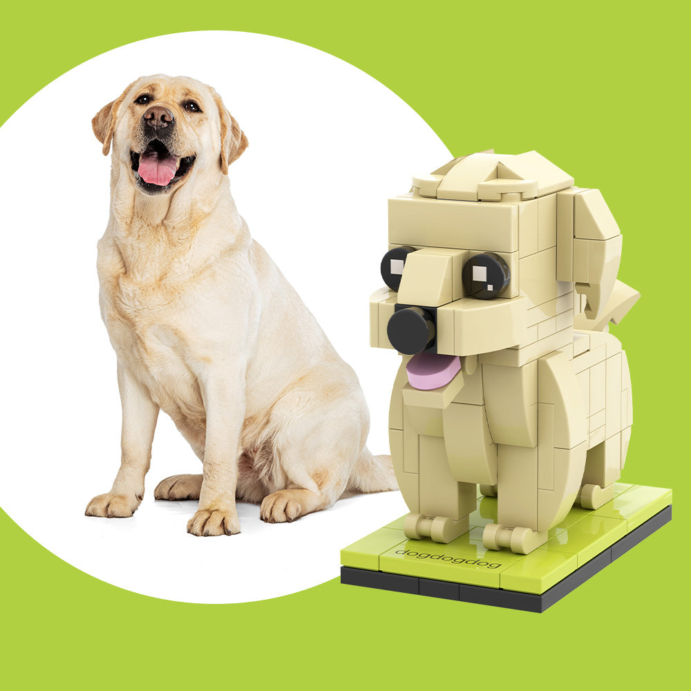 Fully Body Customizable Labrador 1 Dog Photo Custom Brick Figures Small Particle Block Brick Me Figures Customized Labrador Only - soufeelau