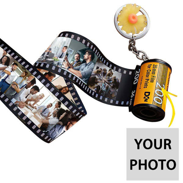 5 Pics Custom Photo Film Roll Keychain with Pictures Customized Photo Family Gifts