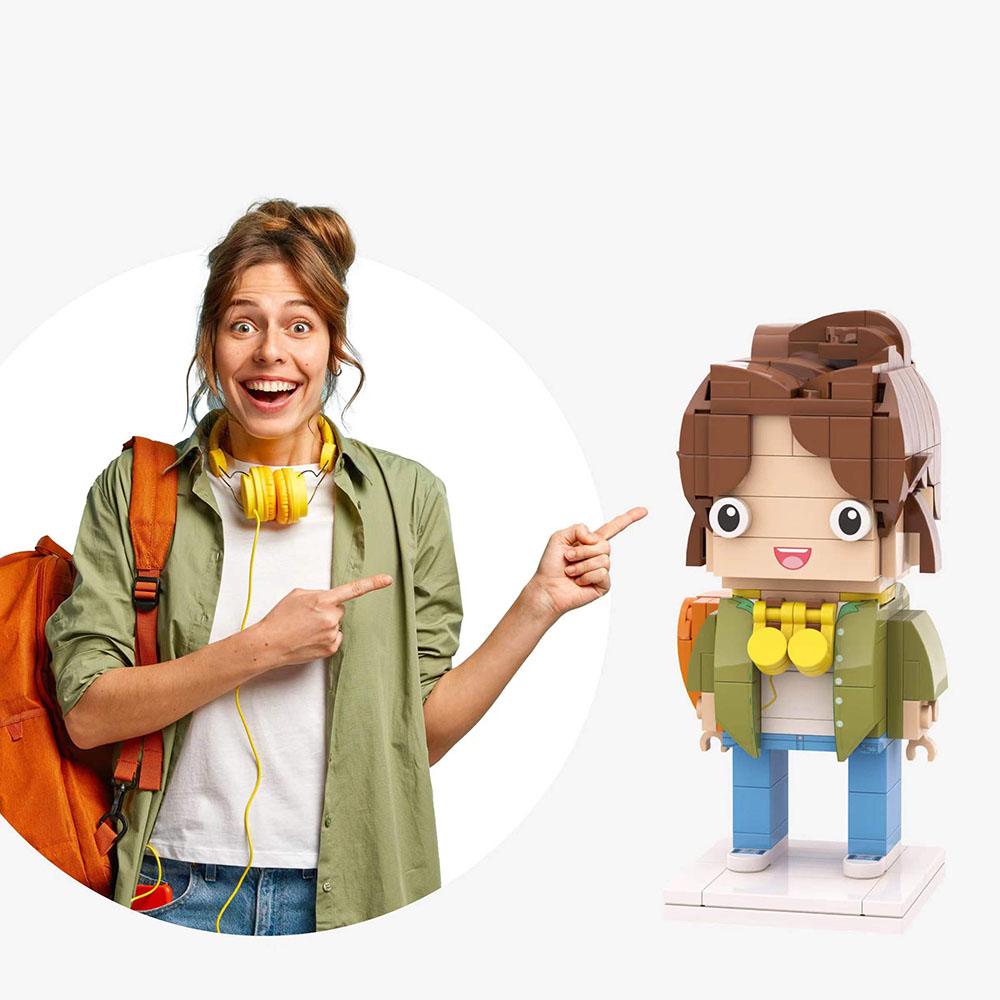 Full Body Customizable 1 Person Custom Block Heads Block Gift For Music Lover (Not Assembled) - soufeelau