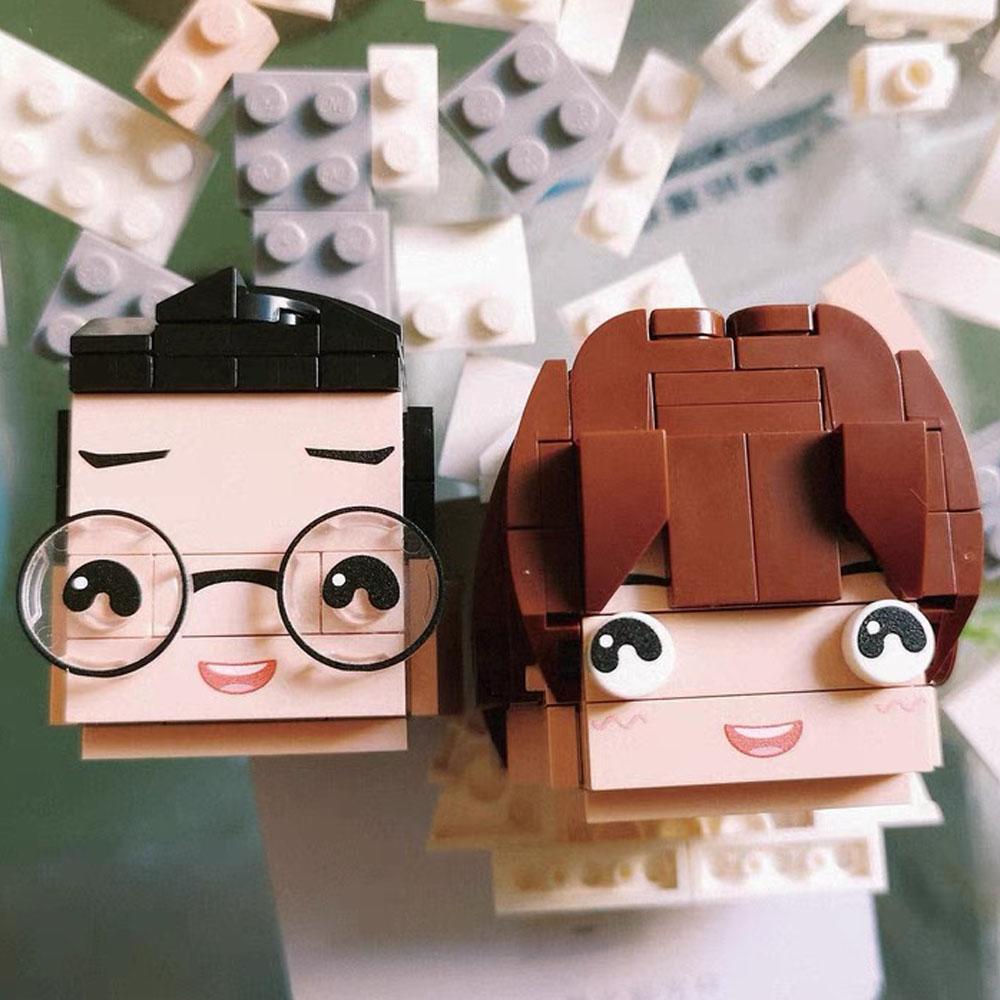 Customized Building Brick Couple Portrait Block Perfect Gift For Loved Ones (Not Assembled)