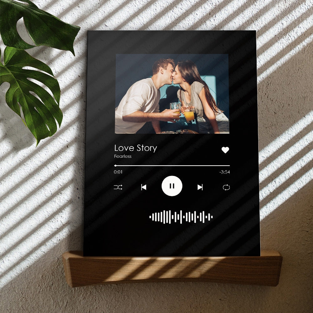 Custom Music Plaques Scannable Music Black Plaque-Best Gift For Her - soufeelau