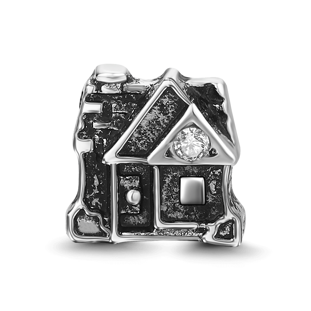 Silver House Locket Charm - soufeelau