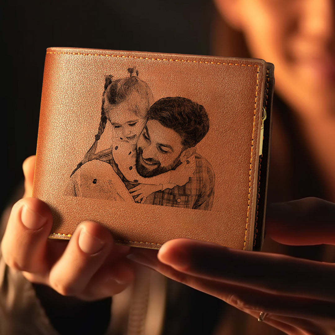 Custom Photo Engraved Wallet Father's Day Gift