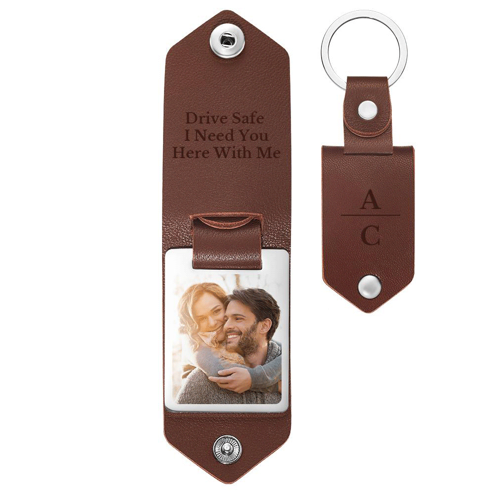Unique Personalized Husband Boyfriend Anniversary Calendar Date Photo Keychain Drive Safe Keychain Engagement Date Calendar Gift