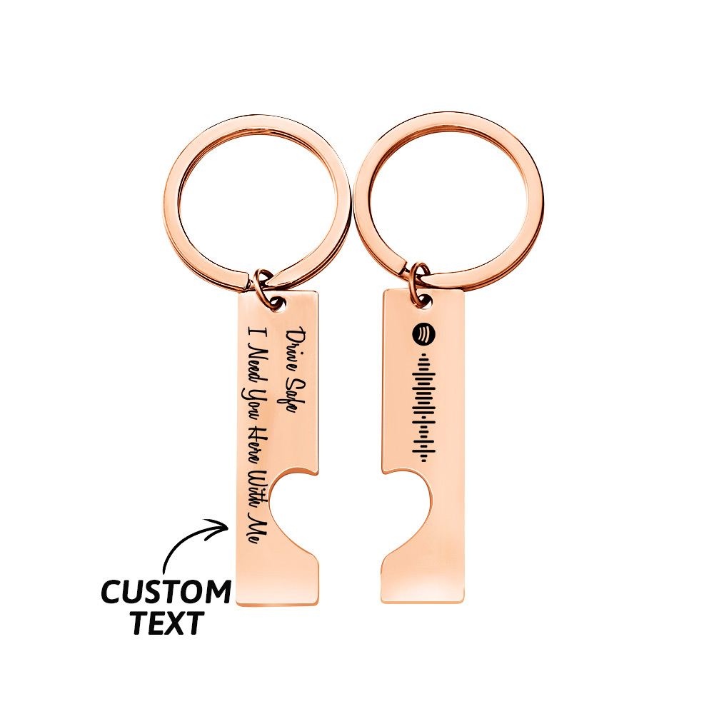 Scannable Custom Spotify Code Keychain Engraved Drive Safe Keychain Gifts for Boyfriend