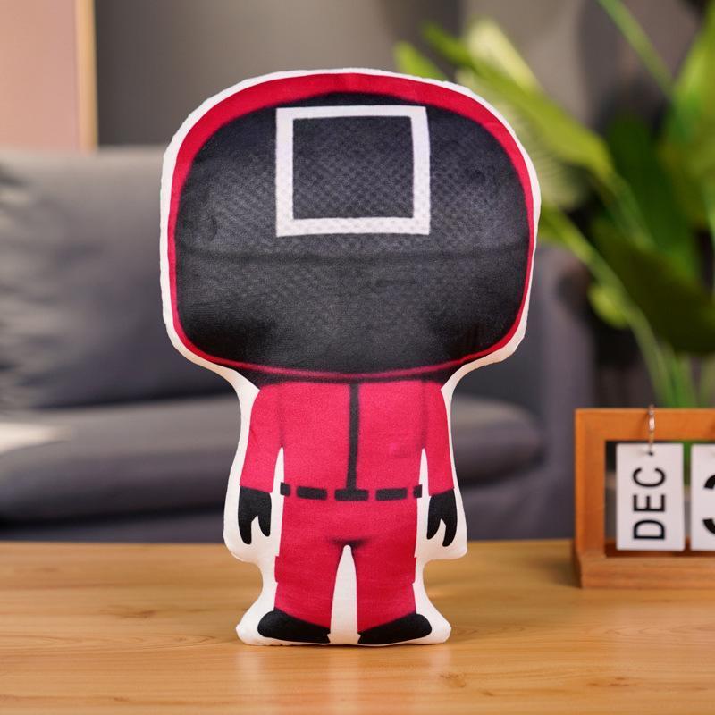 Personalized Squid Game Red Pillow, Triangle Guard Toys, Cute Kawaii Toys Personalized Gifts. - soufeelau