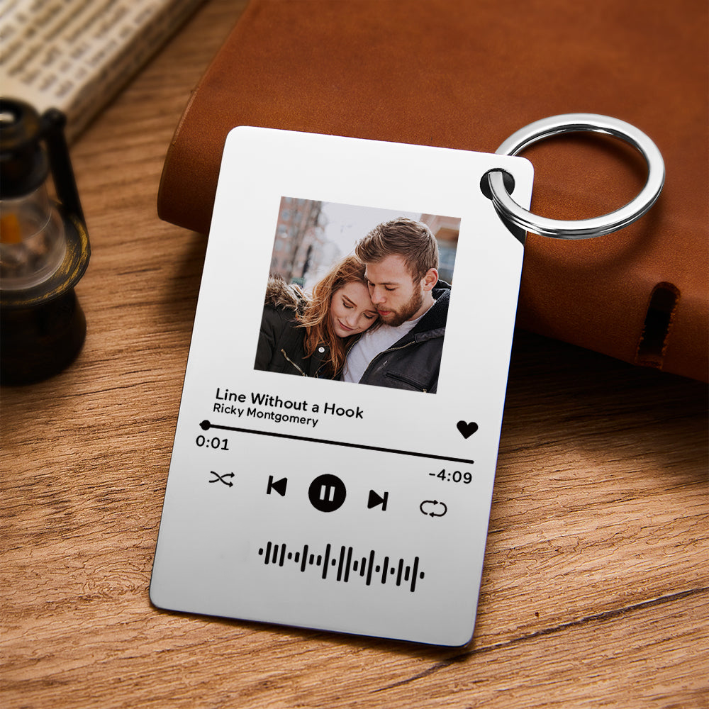 Custom Photo Scannable music Code Music Plaque Gifts for Couples - soufeelau