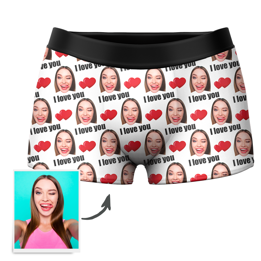 Couple Men's Custom Love Boxer Shorts 3D Online Preview