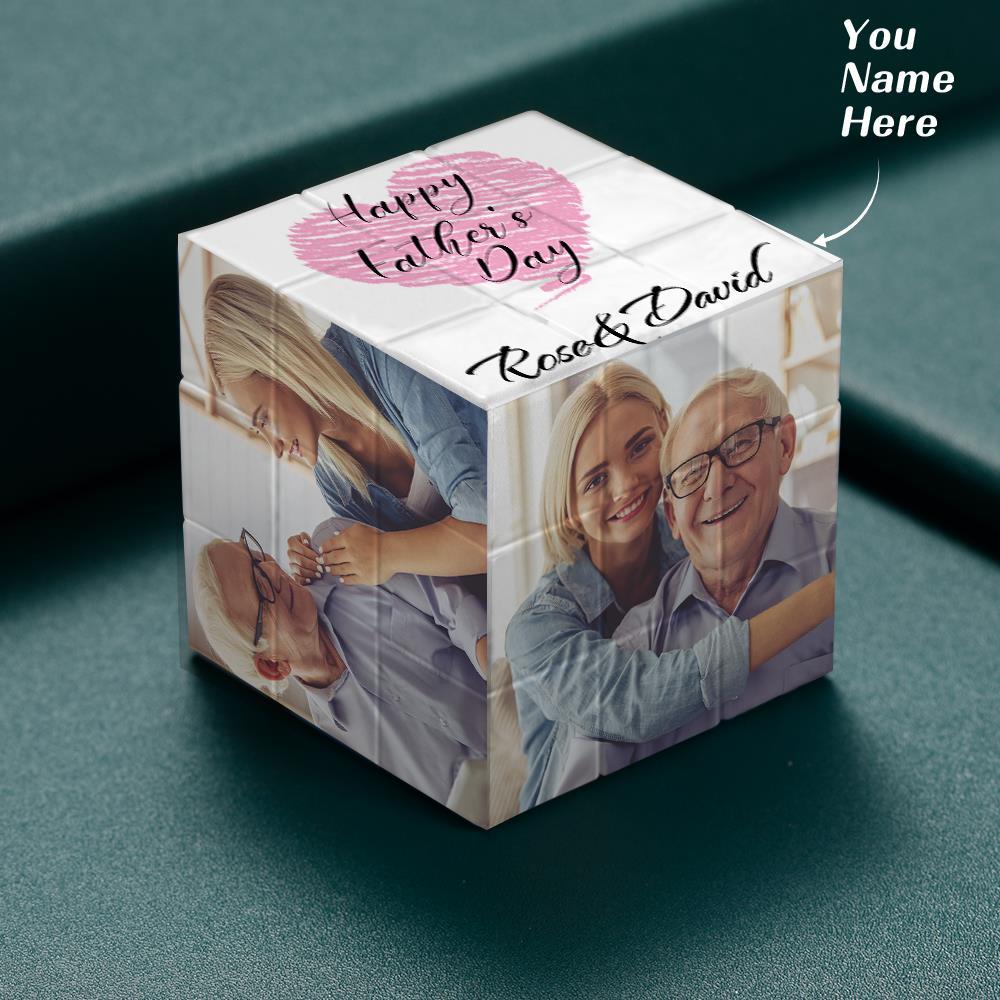 Custom Photo and Name Rubic's Cube Perfect Gift for Father's Day