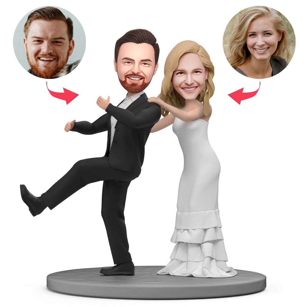 Wedding Couple Duet Dance Custom Bobblehead with Engraved Text - soufeelau