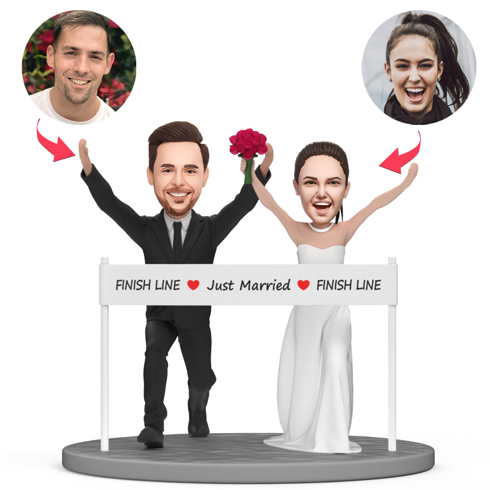 Groom Bride Marathoner Breast The Tape Custom Bobblehead With Engraved Text - soufeelau