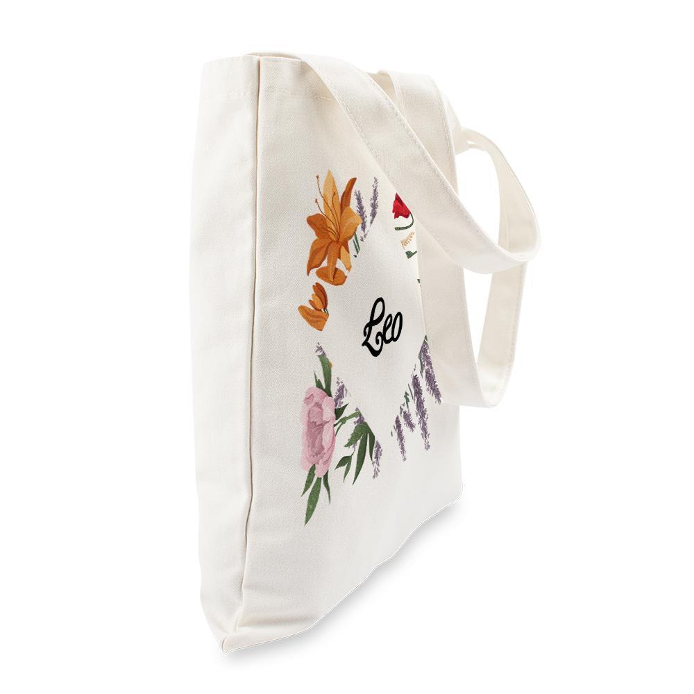 Custom Engraved Hand Bags Flower Theme