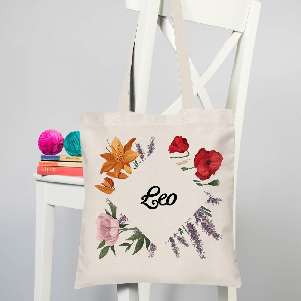 Custom Engraved Hand Bags Flower Theme