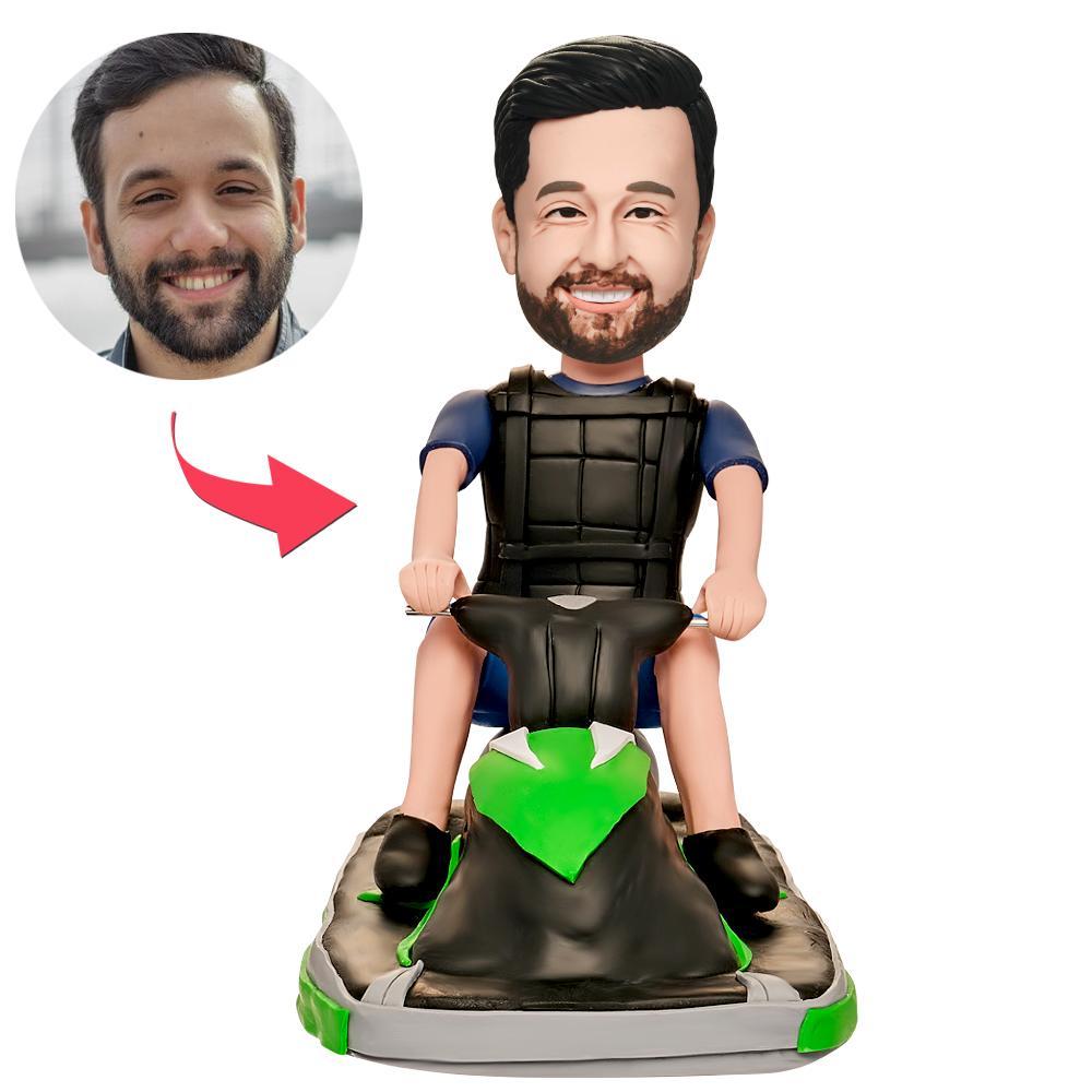 Men's Motorboat Custom Bobblehead With Engraved Text