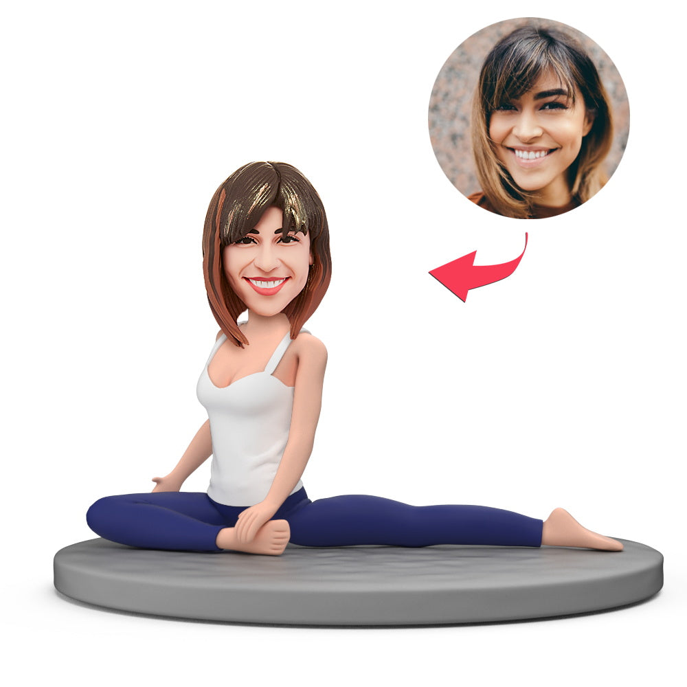 Yoga Woman Funny Gifts Custom Bobblehead with Engraved Text - soufeelau