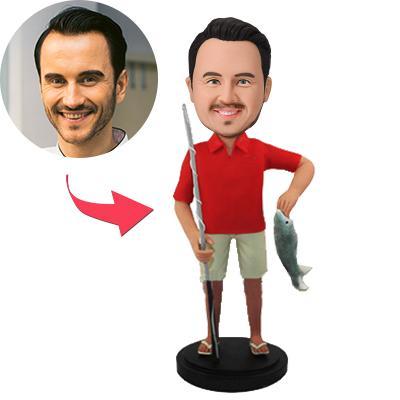 Go Fishing Custom Bobblehead With Engraved Text