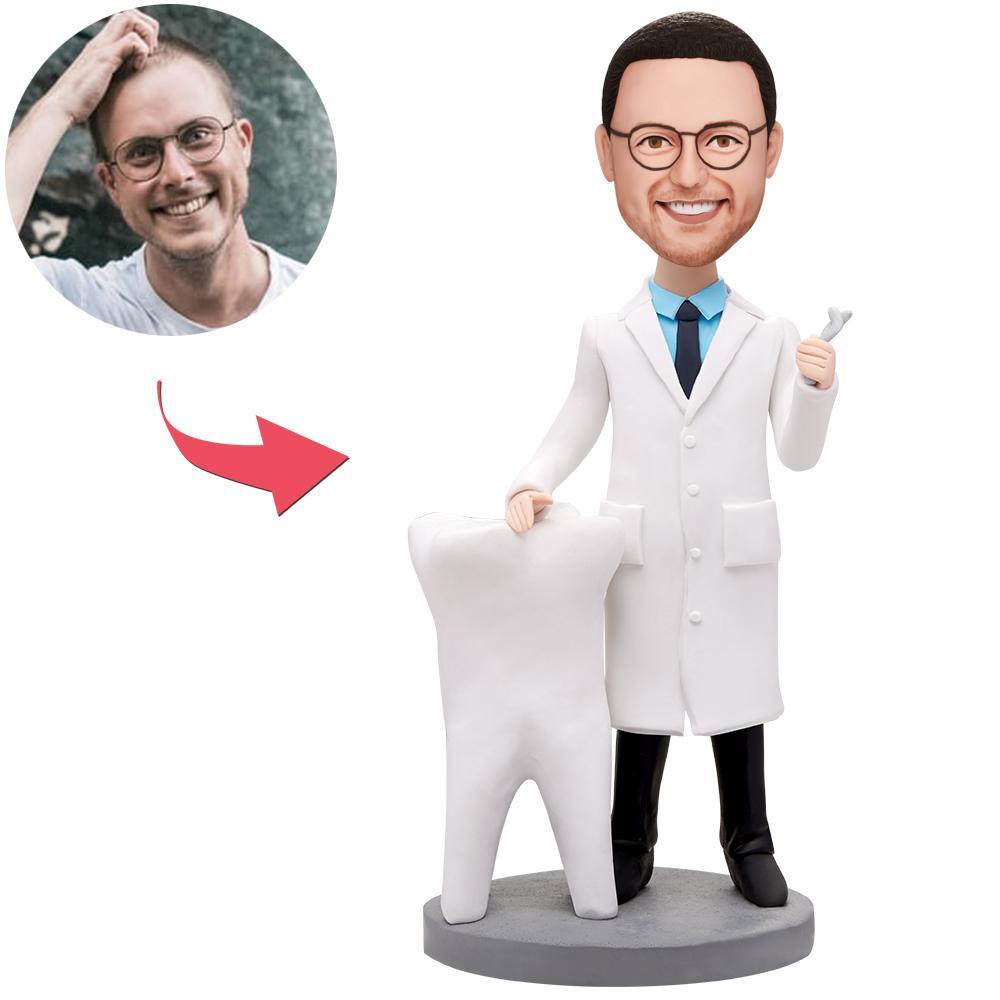 Dentist Male Custom Bobblehead With Engraved Text