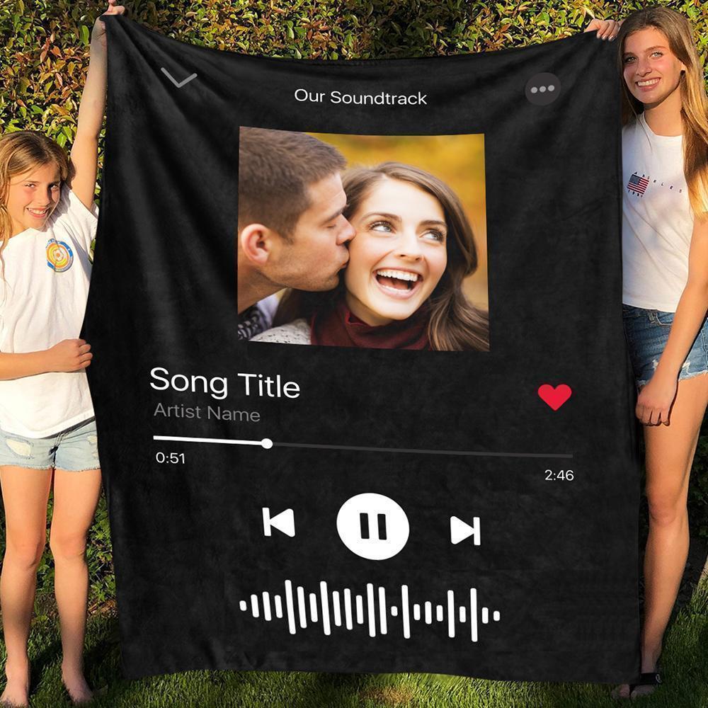 Scannable Code Custom Music Song Blanket Gift for Lover