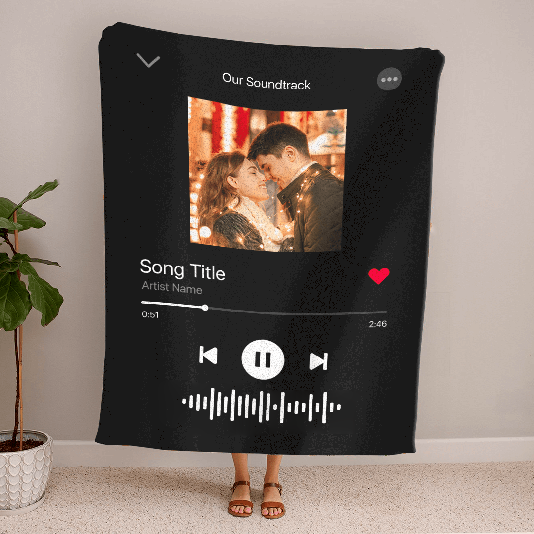 Scannable Code Custom Music Song Blanket Gift for Lover