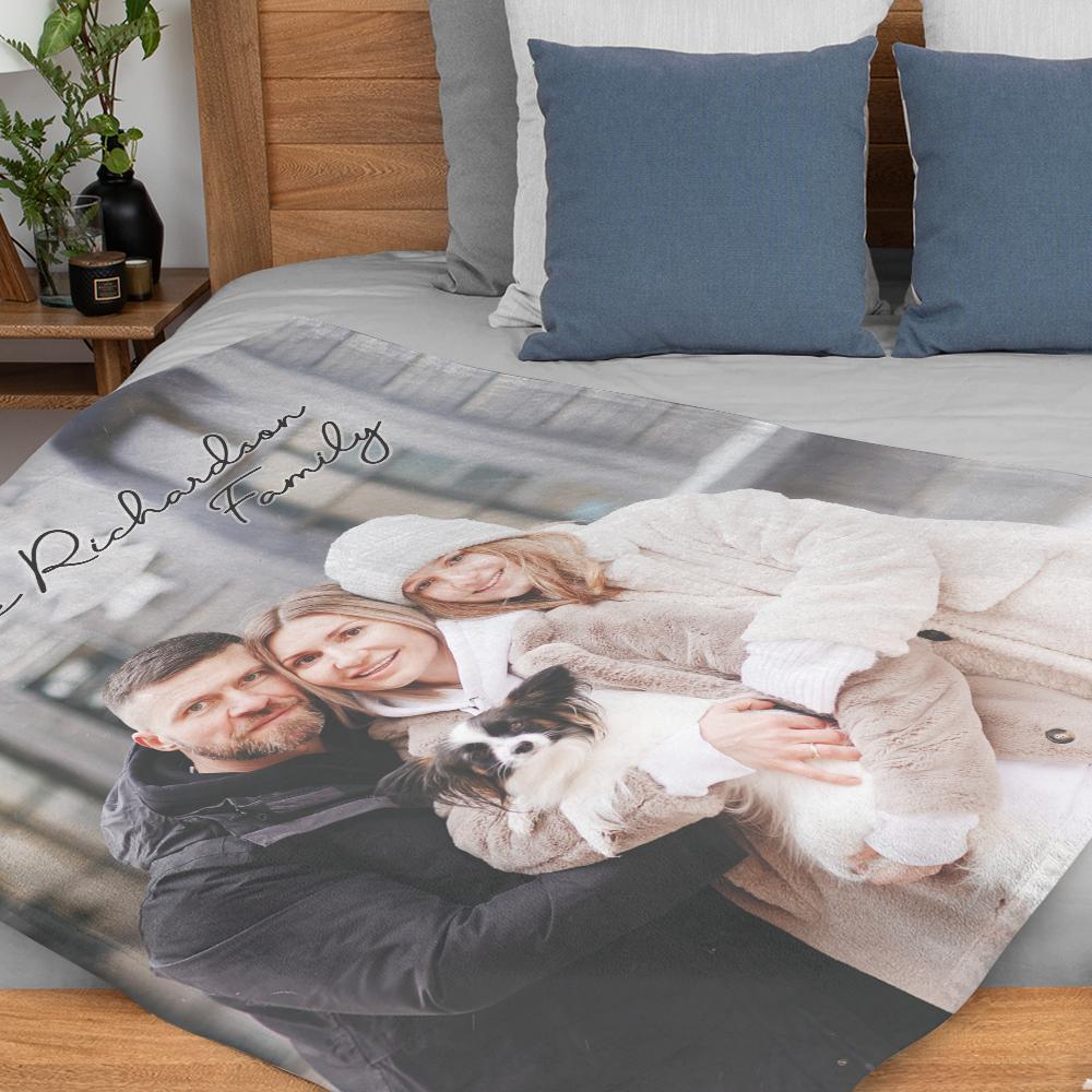 Custom Engraved photo blanket you can customize photos to send to your girlfriend