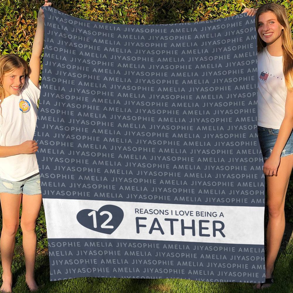 Reasons He Loves Being Grandpa Personalized Blanket Father's Day Gift - soufeelau