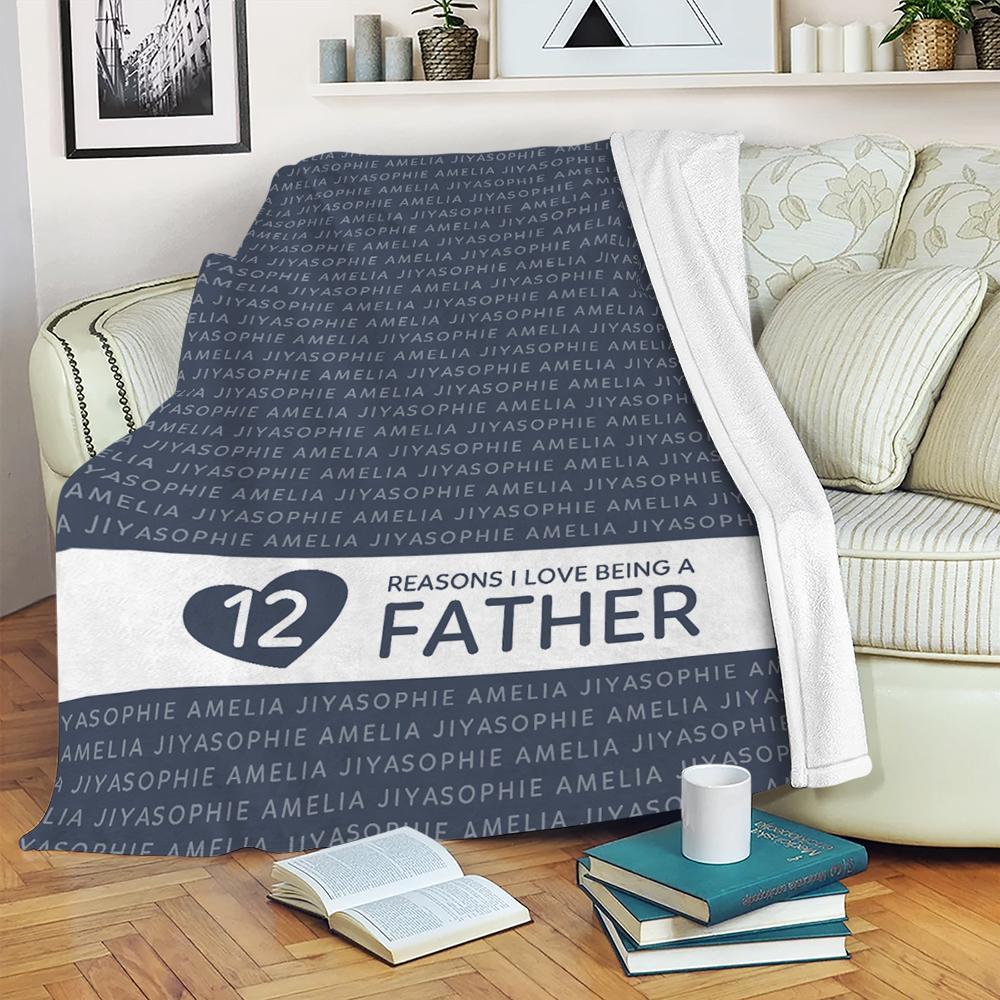 Reasons He Loves Being Grandpa Personalized Blanket Father's Day Gift - soufeelau