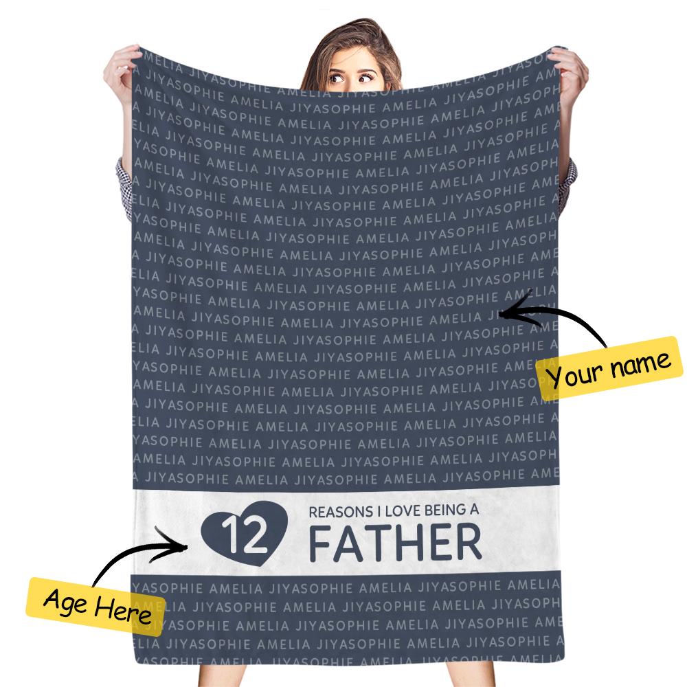 Reasons He Loves Being Grandpa Personalized Blanket Father's Day Gift - soufeelau