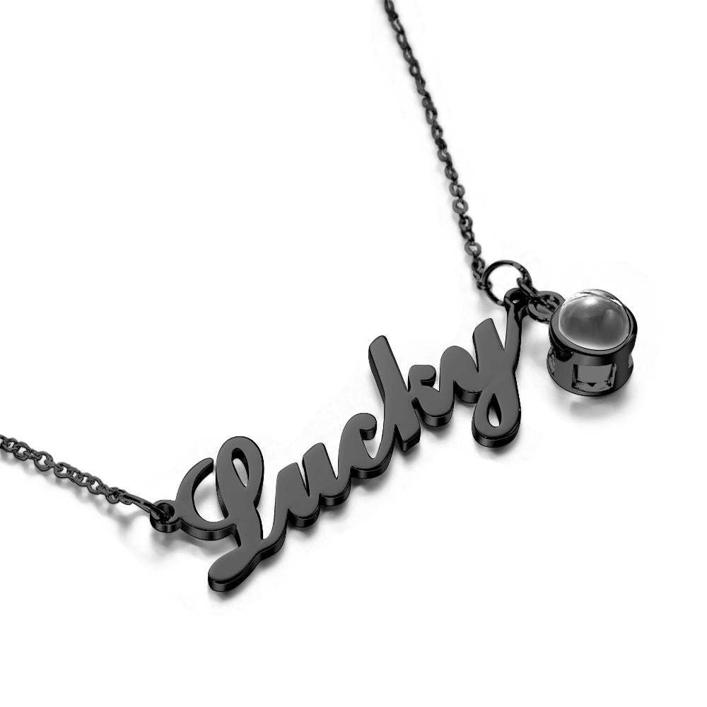 Custom Signature Lucky Name And Picture Projection Necklace Great Gift - soufeelau