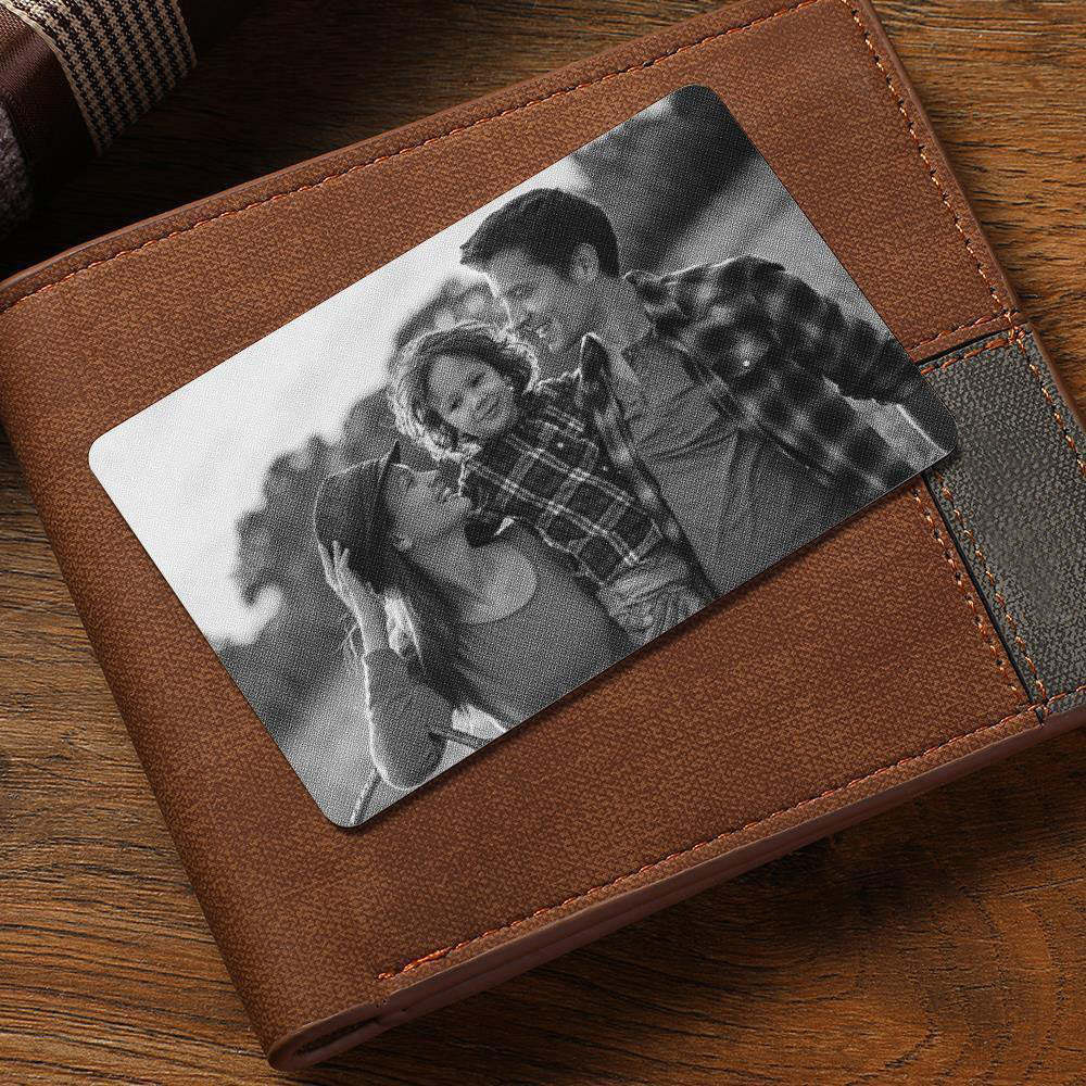 Custom Photo Wallet Insert Card Black