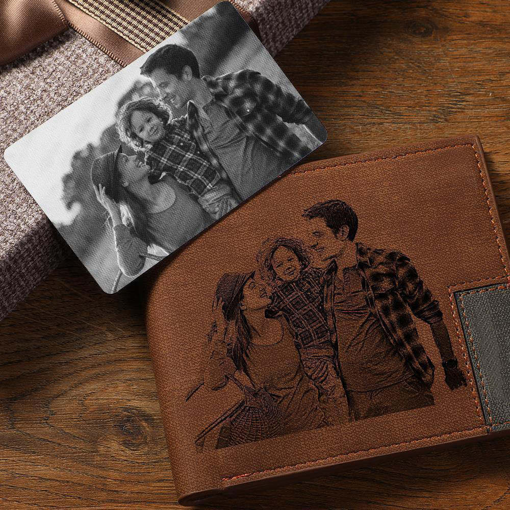 Custom Photo Wallet Insert Card Black