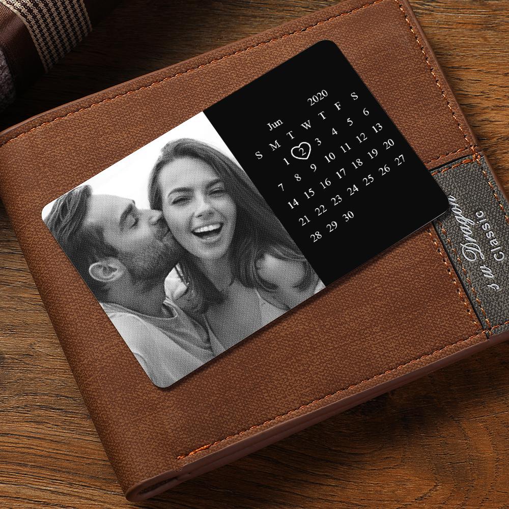 Custom Photo Calendar Wallet Insert Card Anniversary Gift - soufeelau