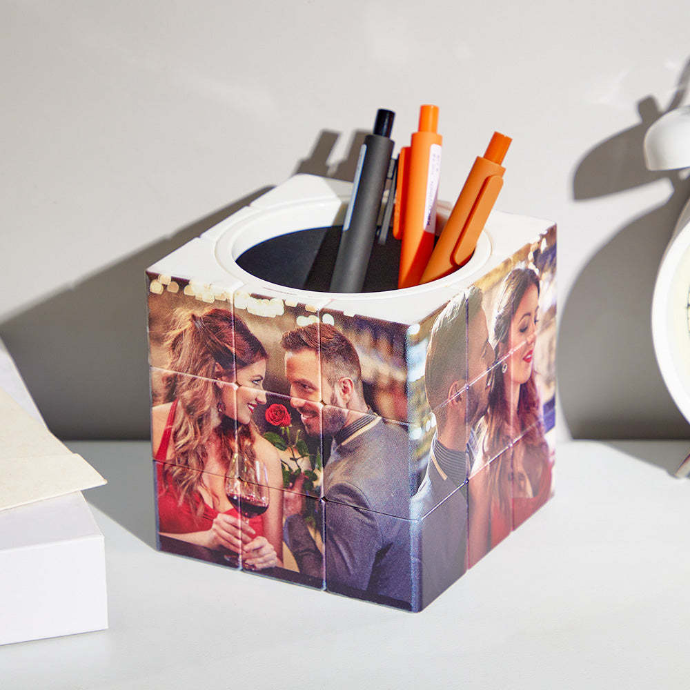 Custom Photo Cube Creative Pen Holder Makeup Brush Holder Home Gifts - soufeelau