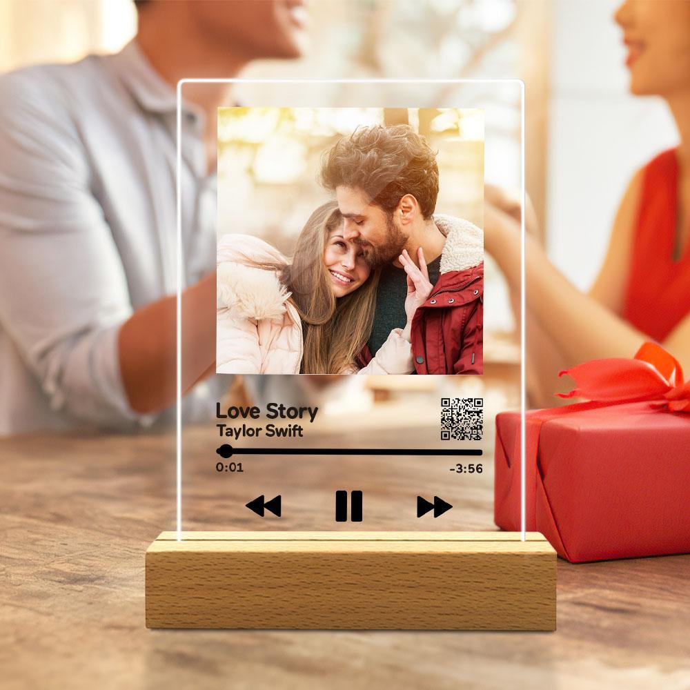 Personalized Video Plaque Scannable QR Code Customized Video and Photo Plaque Valentine's Day Gift