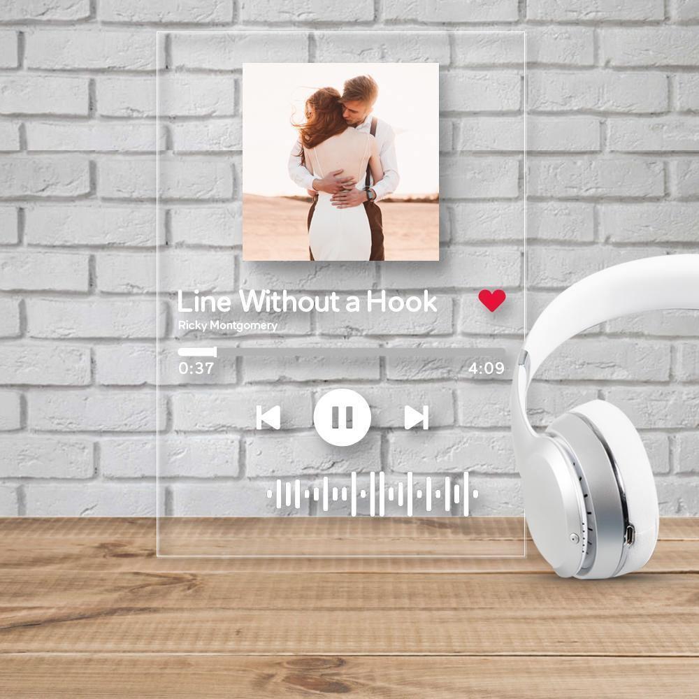 Scannable Music Code Plaque Keychain Music and Photo Acrylic, Song Keychain CValentine's Day Gift 2.1in*3.4in (5.4*8.6cm)