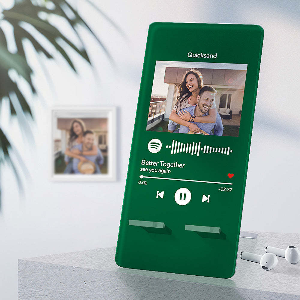 Custom Spotify Code Cell Mobile Phone Stands Scannable Spotify Code Photo Frame Album for Office Desk Gift - soufeelau