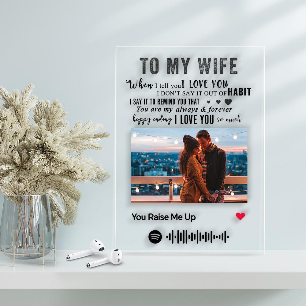 Custom Spotify Code Music Plaque(4.7in x 6.3in) - TO MY WIFE