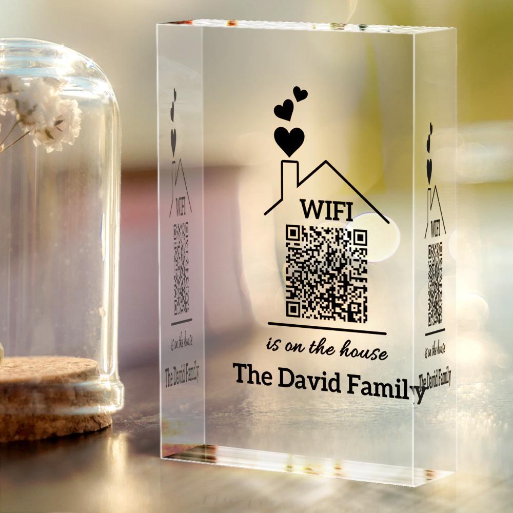 Personalised Wifi Sign QR Code Scanner Guest Wifi Password New Home Decor - soufeelau