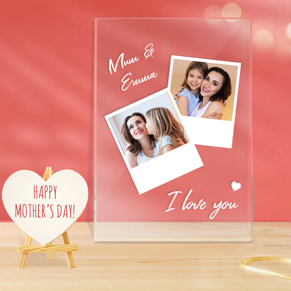 Mother's Day Gift Personalized Photo and Name Acrylic Lamp - soufeelau