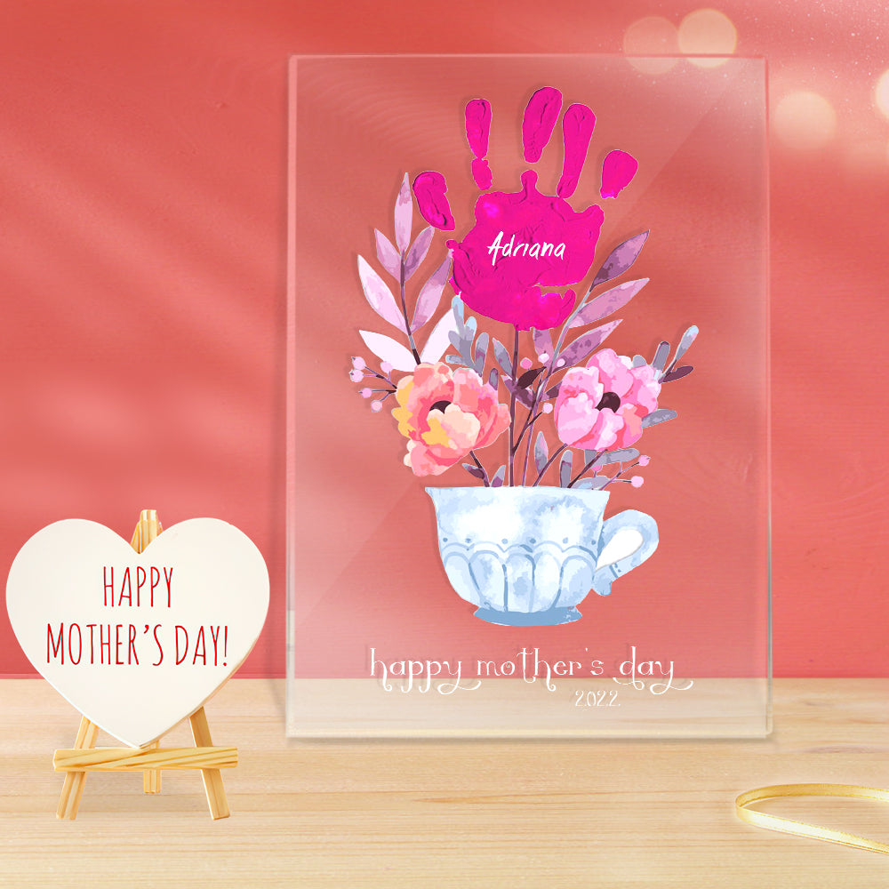 Custom Name and Date Handprint Night Light Mother's Day Gift - soufeelau