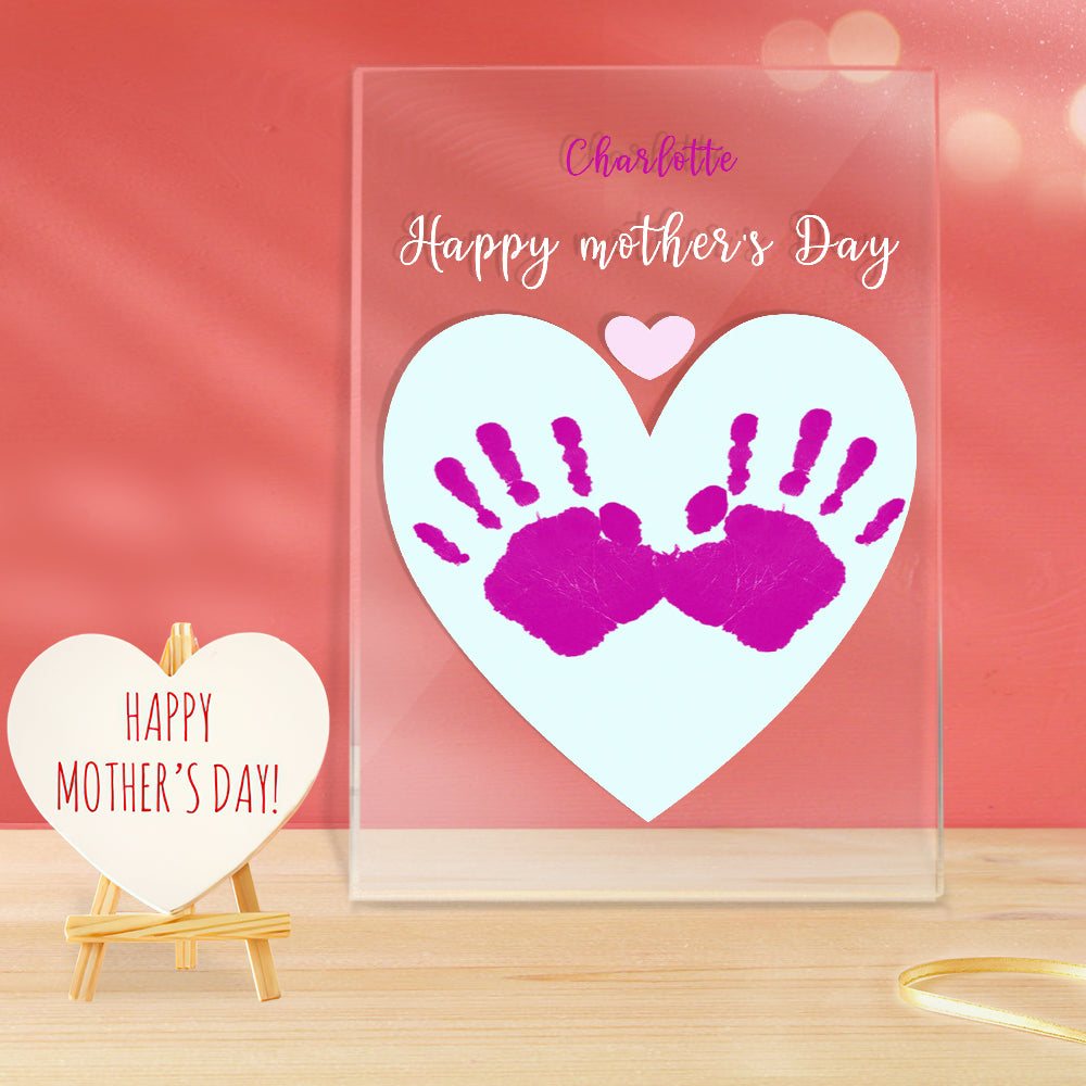 Custom Name Plague Handprint Night Light Gift for Mom - soufeelau