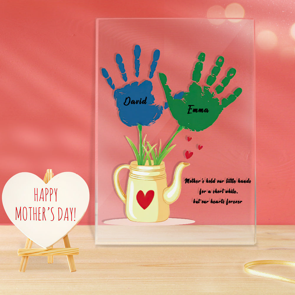 Personalized Name Night Light Handprint Lamp Gift for Mum Plastic Base - soufeelau