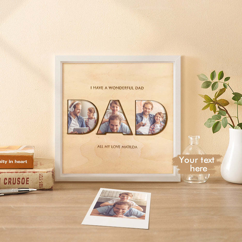 Custom Collage Dad Photo Tiles Personalized Photo Print Wall Art Gift for Father's Day - soufeelau