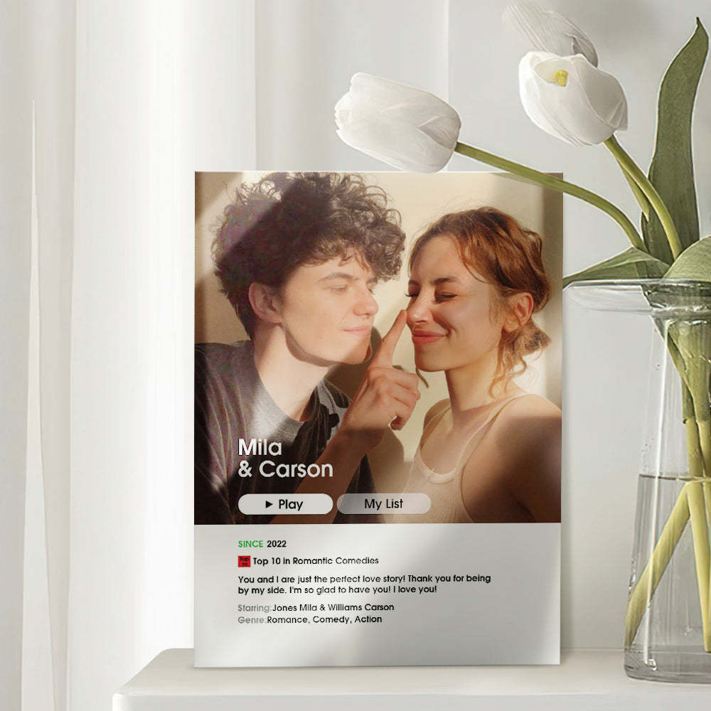 Anniversary Gift Custom Love Movie Poster Plaque for Her - soufeelau