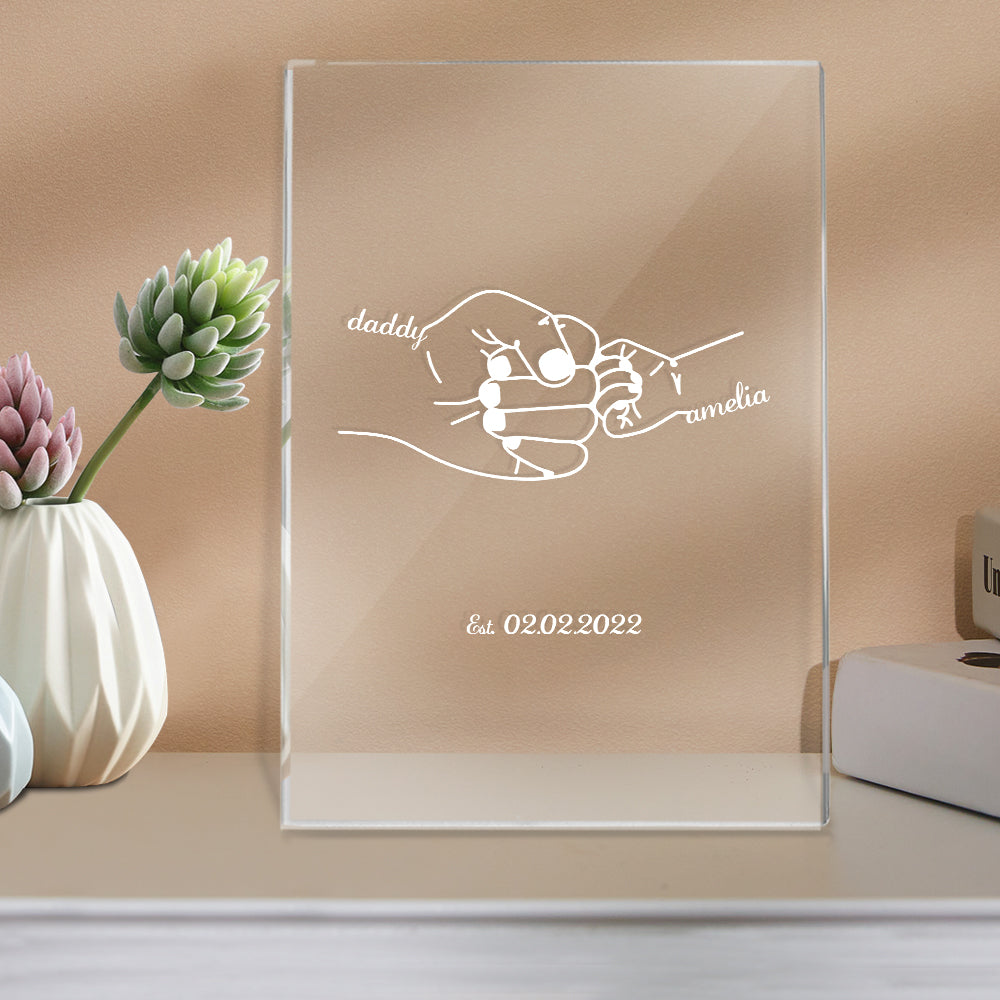 Custom Name and Date Father's Day Gift Night Light for Dad - soufeelau