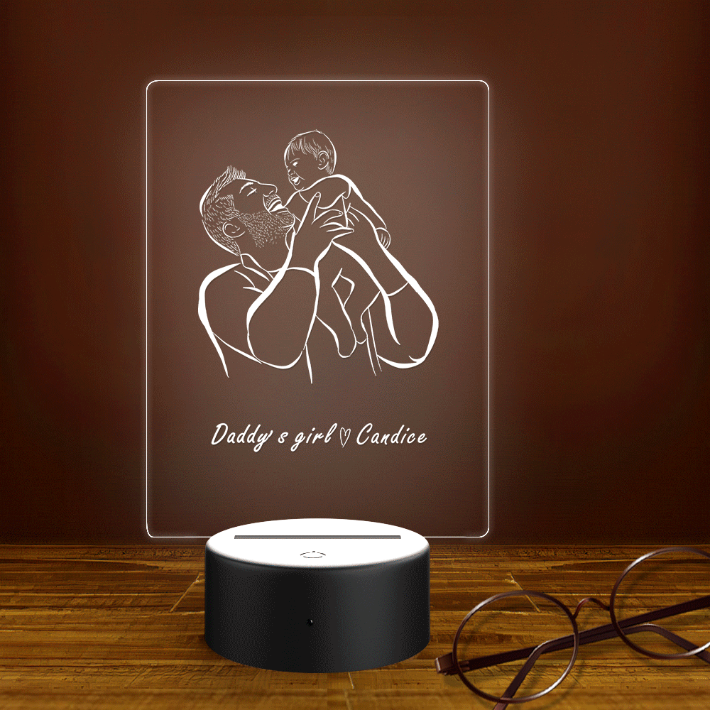 Daddy's Girl Custom Your Name Night Light Father's Day Gift - soufeelau