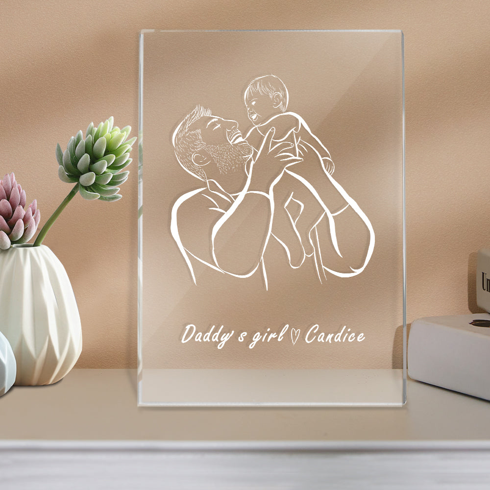 Daddy's Girl Custom Your Name Night Light Father's Day Gift - soufeelau