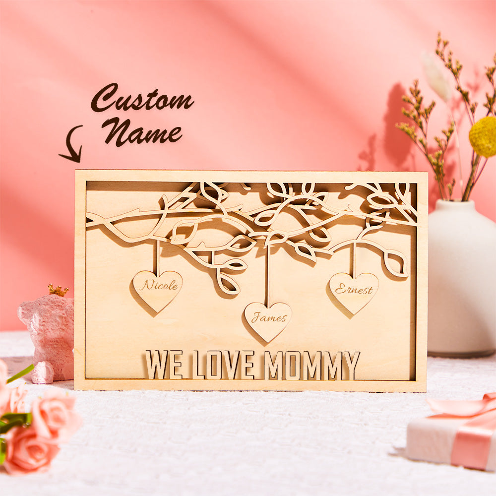 Custom Engraved Plaque Family Tree Home Decor Mother's Day Gift for Mom - soufeelau