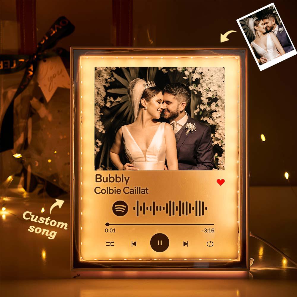 Scannable Custom Spotify Code Night Light Mirror Music Wedding Gifts - soufeelau